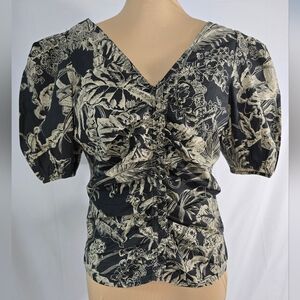 Love The Label Paloma Black And Cream Blouse M Business Top Work Wear